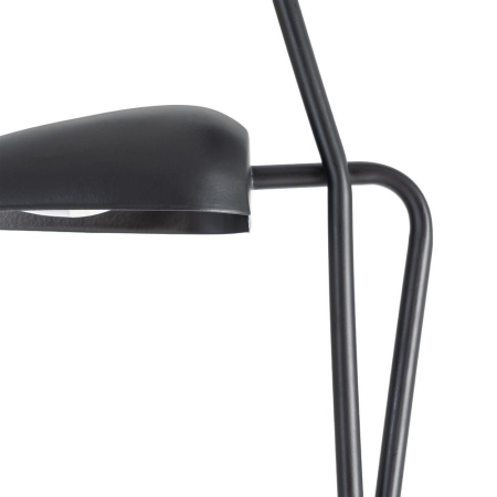 Lampadar din metal negru cu două brațe asimetrice și bază rotundă – imagine principală cu brațe la înălțimi diferite [4]