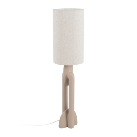 Lampa de podea, Lampadare - Lampadarul din rășină crem cu linie arhitecturală – abajur din in înalt