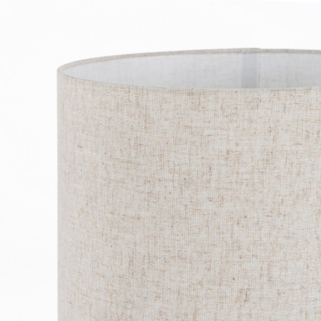 Lampadarul din rășină crem cu picior sculptural organic – abajur cilindric din in [2]