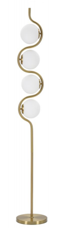 Lampa de podea, Lampadare - Lampadar Glamy 4 lumini, auriu/alb, metal/sticla, Mauro Ferretti