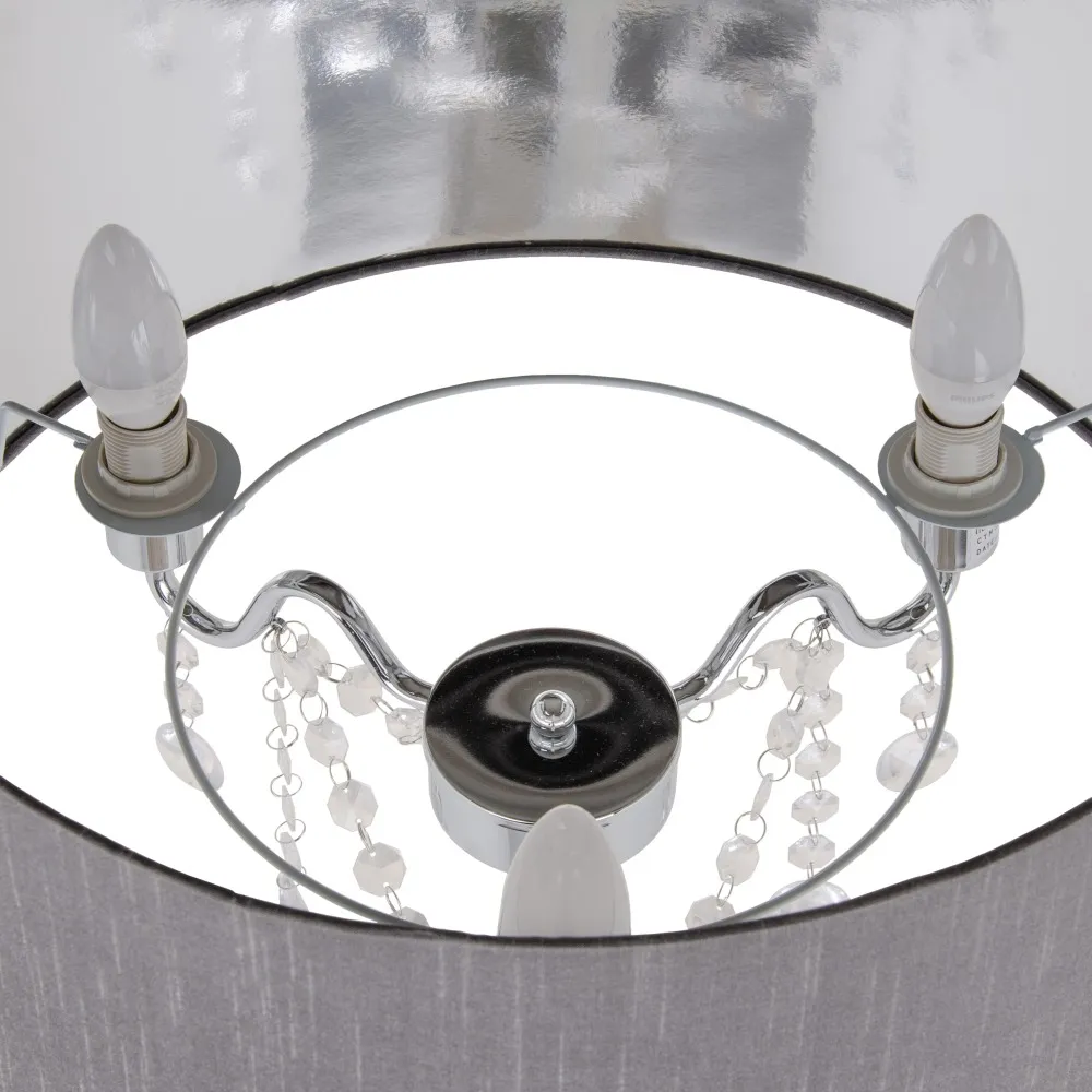 Lampadar Grey, Metal Textil, Gri - creativdeco.ro [5]