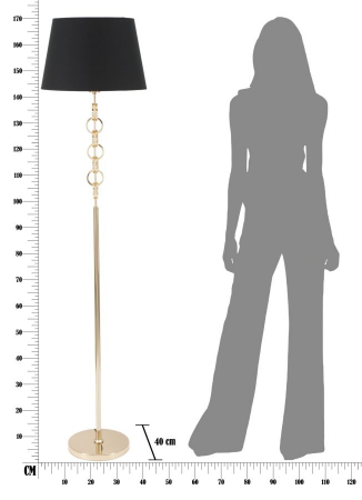 Lampadar Inele, auriu/negru, metal/textil [7]