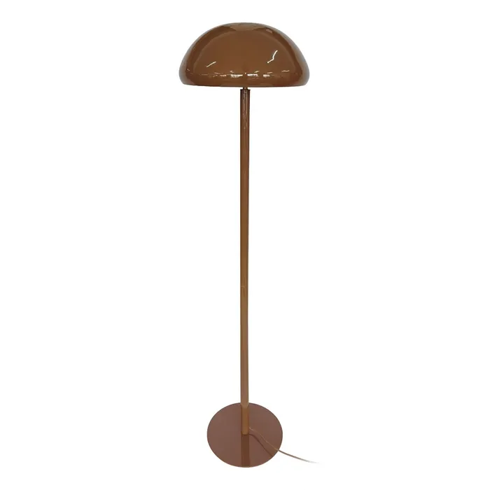 Lampa de podea, Lampadare - Lampadar maro din metal emailat cu abajur tip dom