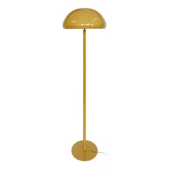 Lampa de podea, Lampadare - Lampadar ocru din metal emailat cu abajur tip dom