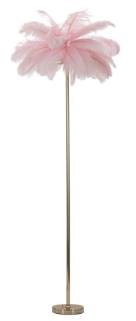 Lampa de podea, Lampadare - Lampadar Palmier, metal pene, auriu roz - CreativDeco.ro