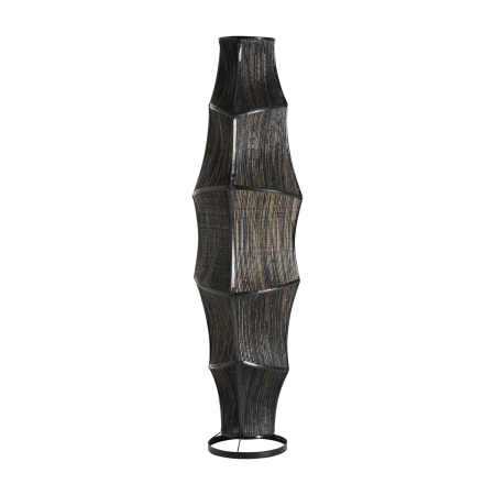 Boho - Lampadar sculptural din fibră naturală neagră Noctis