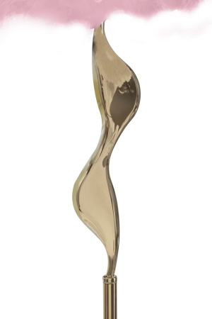 Lampadar auriu cu pene roz Slim Rosa [4]