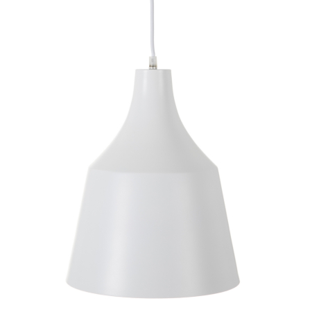 Corpuri de iluminat - Lustra alba din aluminiu cu abajur evazat
