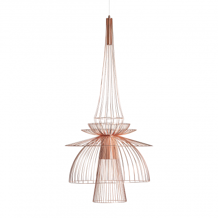 Lustre, Lampi suspendate - Lustra Art Deco cuprata | Lustre elegante premium