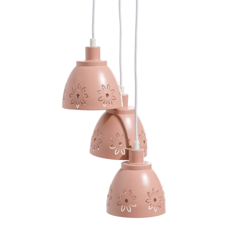 Corpuri de iluminat - Lustra cu 3 cupole din metal roz