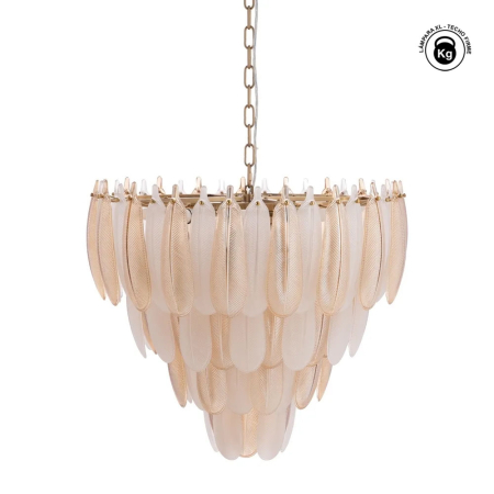 Iluminat in Stil Glam - Lustra cu franjuri din sticla champagne