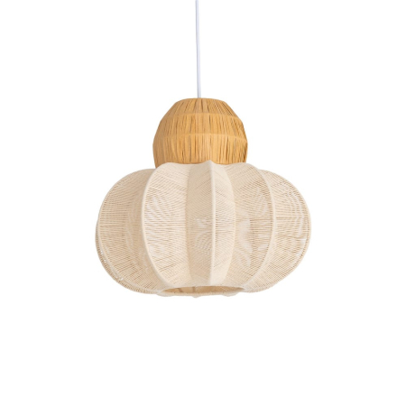 Lustre, Lampi suspendate - Lustră decorativă alb-natural rotunjită