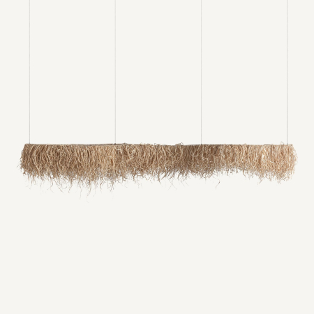 Lustre, Lampi suspendate - Lustra decorativa boho din rafie cu franjuri naturale Ceiling 355x50x60 cm