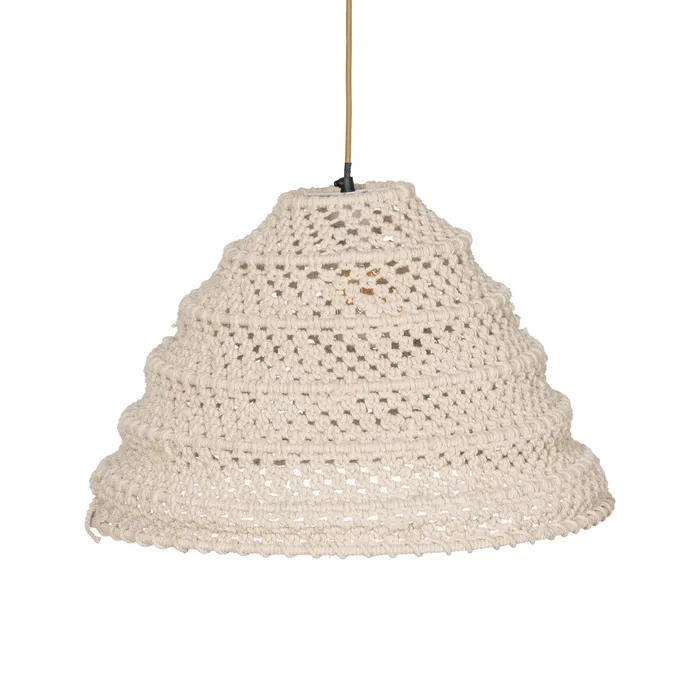 Lustre, Lampi suspendate - Lustră boemă bumbac alb|Iluminat decorativ delicat