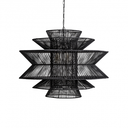Iluminat in Stil Modern - Lustra moderna bumbac negru|Lustre contemporane elegante