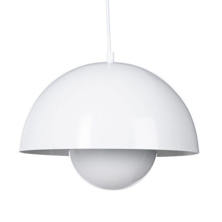 Colectia noua - Lustra din metal alb cu dom emisferic – reflector sferic interior