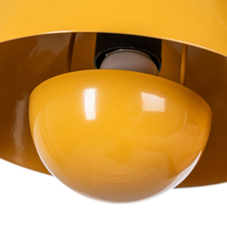 Lustră din metal portocaliu cu cupolă emisferică și sferă reflectoare – compactă [2]