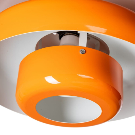 Lustra din metal portocaliu cu design stratificat – difuzor din sticlă [3]