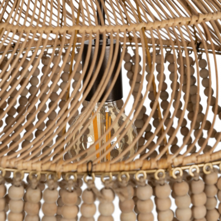 Lustra Rustica cu Margele Lemn CreativDeco - Decor Interior Autentic [4]