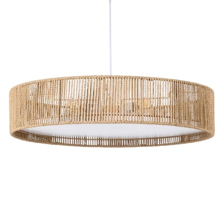 Lustre, Lampi suspendate - Lustra din sfoara de hartie naturala tambur impletit cu difuzor opal – diametru mare