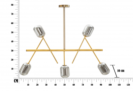 Lustra Galaxy, fier/sticla, auriu/fumuriu - creativdeco.ro [7]