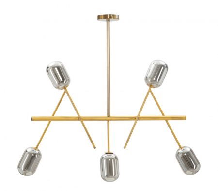 Corpuri de iluminat - Lustra Galaxy, fier/sticla, auriu/fumuriu - creativdeco.ro