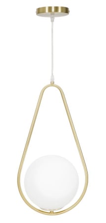 Lustre, Lampi suspendate - Lustra Glamy Drop, auriu/alb, fier/sticla