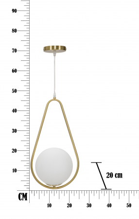 Lustra Glamy Drop, auriu/alb, fier/sticla [8]