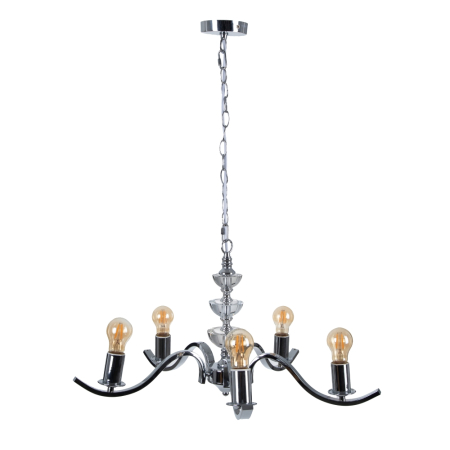 Iluminat in Stil Glam - Lustra inalta din metal si sticla pe lant
