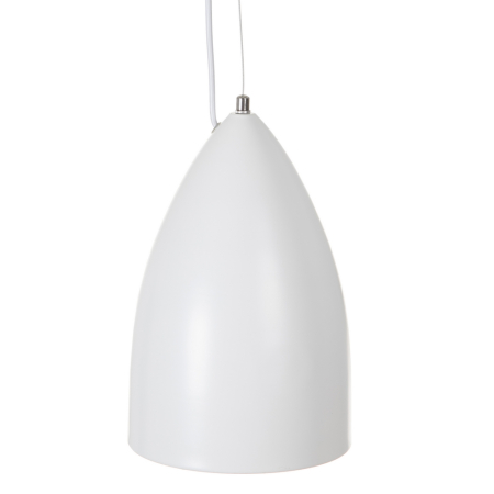 Corpuri de iluminat - Lustra mica alba din aluminiu rotunjita
