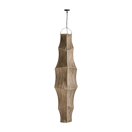 Corpuri de iluminat - Lustră sculpturală din fibră naturală bej Akemi