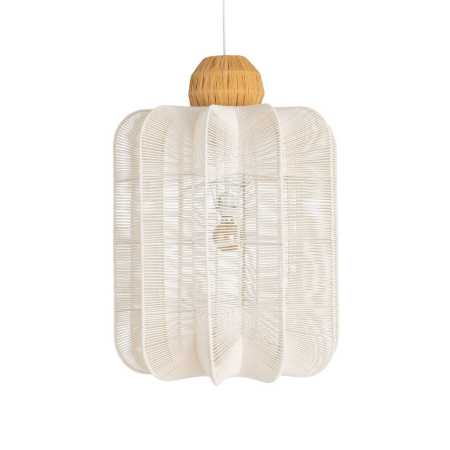 Lustre, Lampi suspendate - Lustră suspendată alb-natural verticală mare