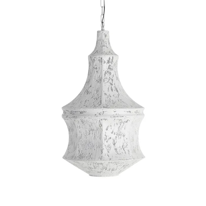 Boho - Lustră suspendată albă din metal cu formă orientală