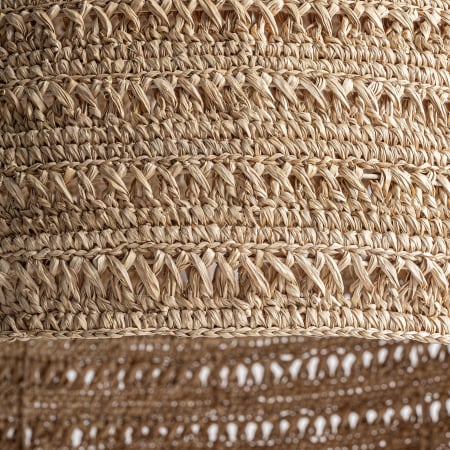 Lustra suspendata boho din fibra naturala semisferica texturata Deffe 77x77x43 cm [4]