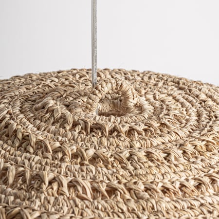 Lustra suspendata boho din fibra naturala semisferica texturata Deffe 77x77x43 cm [3]