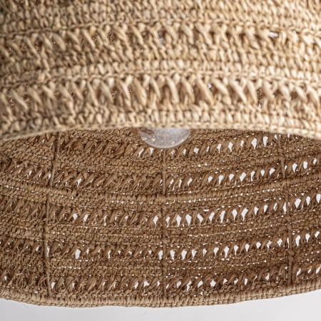 Lustra suspendata boho din fibra naturala semisferica texturata Deffe 77x77x43 cm [5]