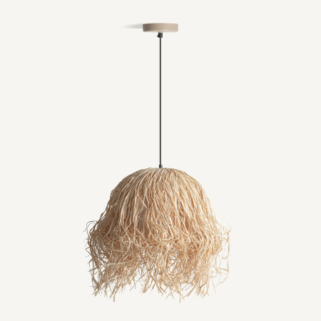 Lustre, Lampi suspendate - Lustră suspendată boho din hârtie naturală cu franjuri decorative și textură aerată