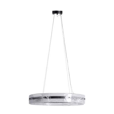 Lustre, Lampi suspendate - Lustră suspendată din cristal transparent și fier negru Mukam