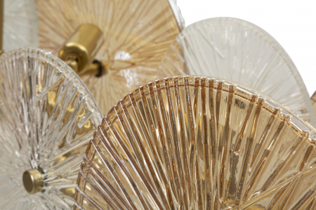 Lustră suspendată aurie cu discuri din sticlă [4]