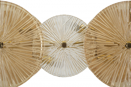 Lustră suspendată aurie cu discuri din sticlă [1]