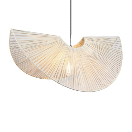 Lustre, Lampi suspendate - Lustră suspendată din ratan natural și metal – atmosferă caldă pentru living sau dining