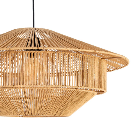 Lustră suspendată din sfoară de hârtie naturală și metal – fotografie produs principal [1]