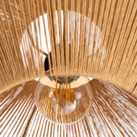 Lustră suspendată din sfoară de hârtie naturală și metal – fotografie produs principal [3]