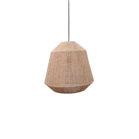 Lustre, Lampi suspendate - Lustră suspendată din iută naturală și cadru metalic – ambient cald și relaxant