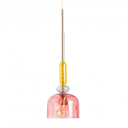 Lustre, Lampi suspendate - Lustra roz art deco|Iluminat dormitor modern