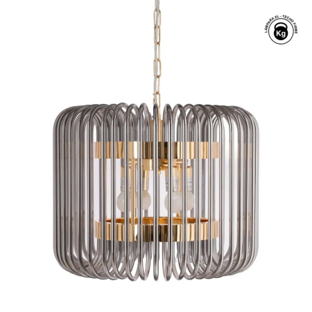 Colectia noua - Lustră Tavan Auriu-Gri 4 Becuri Design Contemporan – Imagine Principală