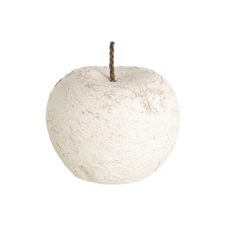 Rustic - Măr decorativ din ceramică crem cu aspect de var vechi și cotor din sârmă răsucită