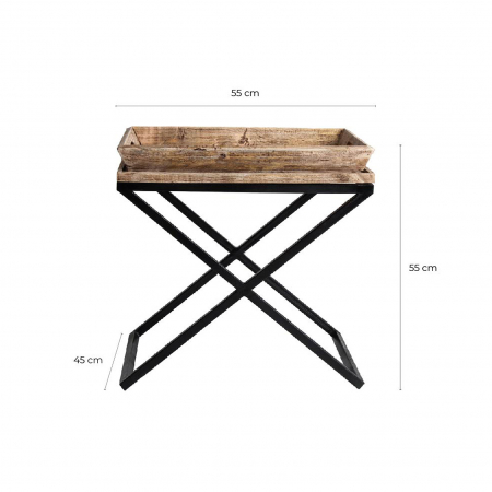 Masa auxiliara industriala mango negru natural|Mese versatile [6]