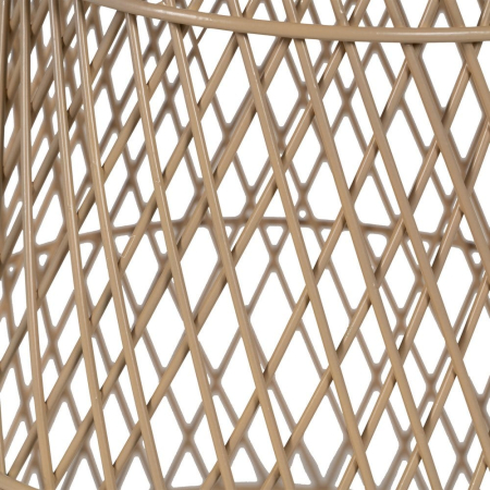 Masă auxiliară rotundă din ratan cu bază metalică tip mesh natur [4]