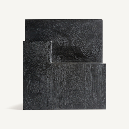 Mese - Masa auxiliara din lemn de mango negru cu finisaj arenat PÈTRIA